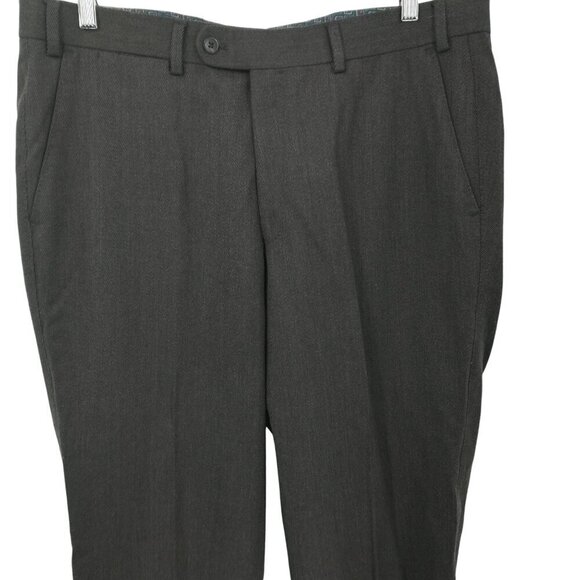 Hiltl The Ultimate Trousers Brown Flat Front Wool Dress Pants Size 38 x 31 - Picture 5 of 12